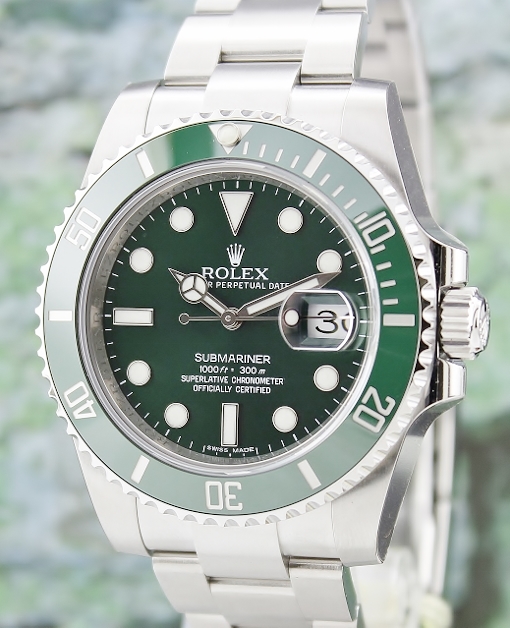 (image for) LIKE NEW UNPOLISHED ROLEX GREEN HULK CERAMIC BEZEL SUBMARINER / 116610LV
